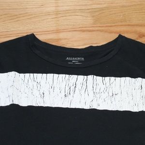 All Saints Cracked Stripe Effect T-shirt